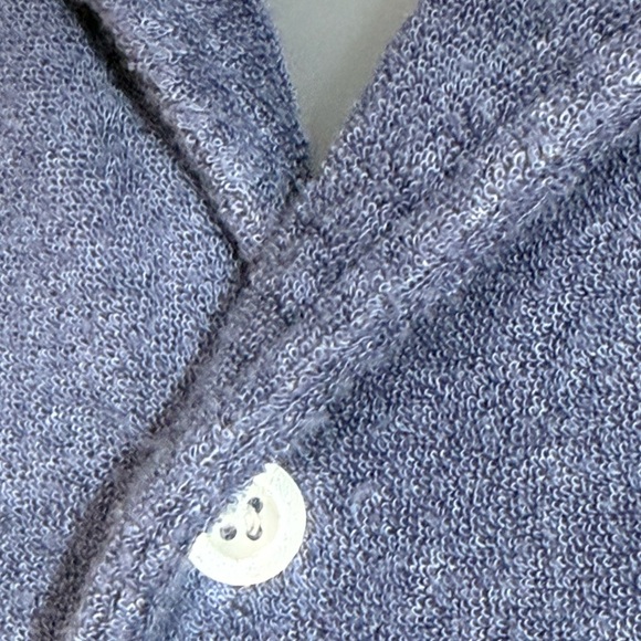 Soft French Terry Button Shirt with Collar Persian Blue 1 Pocket, Size Small - Picture 5 of 6